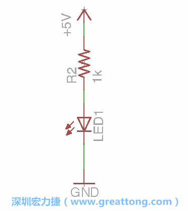 如圖所示放置一個開關（switch）、10K電阻器（10k resistor）和0.1μF的電容（0.1μF capacitor），并把開關的一端連到接地端上。