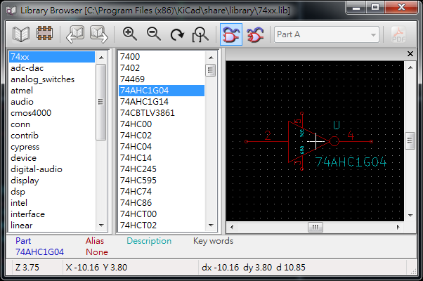  library 包含多個component (schematics symbol)。